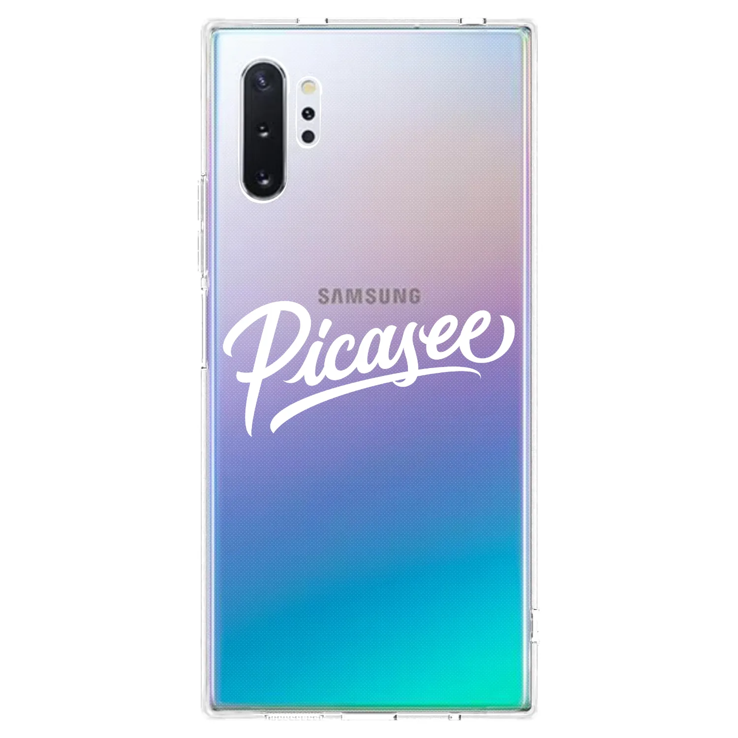 Picasee Samsung Galaxy Note 10+ N975F Hülle - Transparentes Silikon - Picasee - old logo - white
