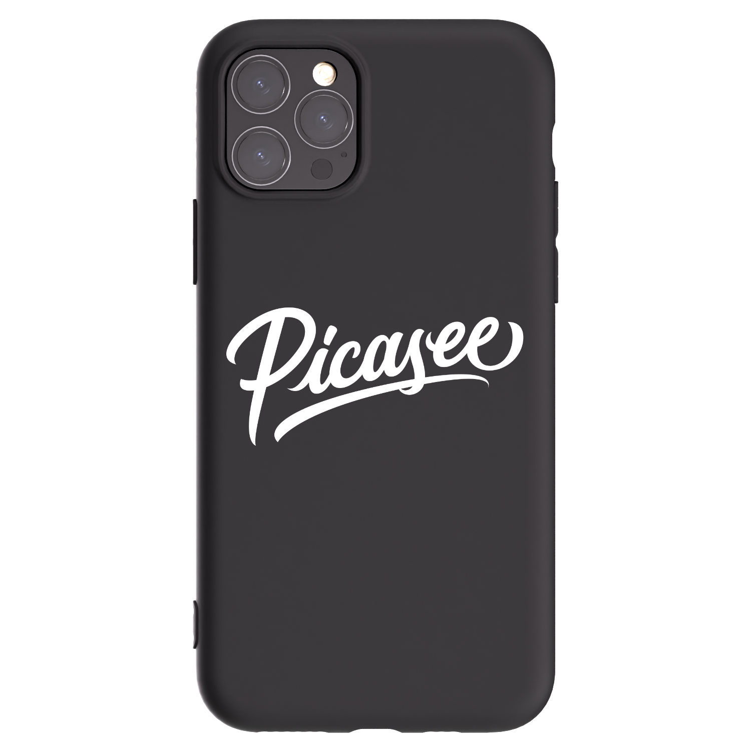Picasee Apple iPhone 11 Pro Hülle - Schwarzes Silikon - Picasee - old logo - white