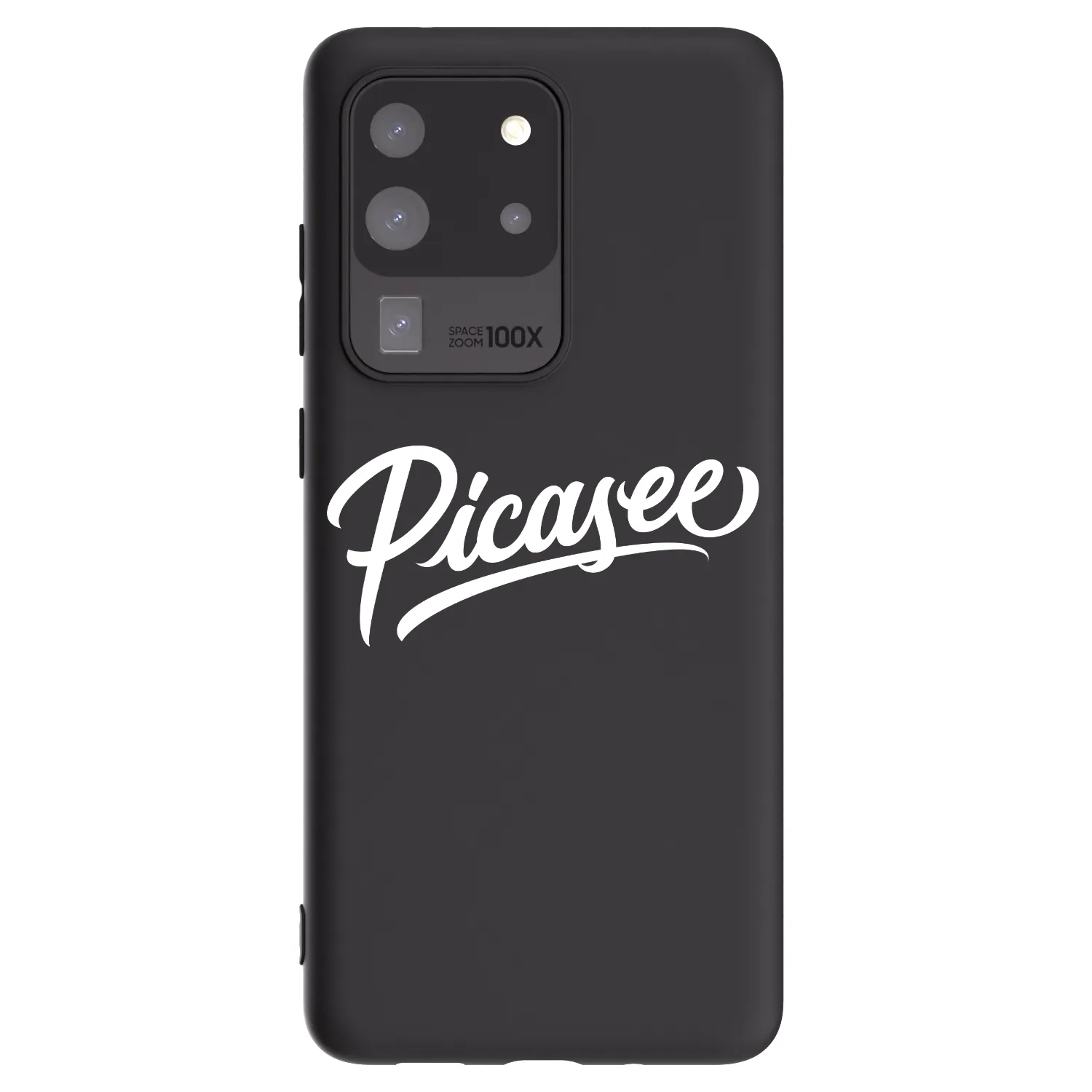 Picasee Samsung Galaxy S20 Ultra 5G G988F Hülle - Schwarzes Silikon - Picasee - old logo - white