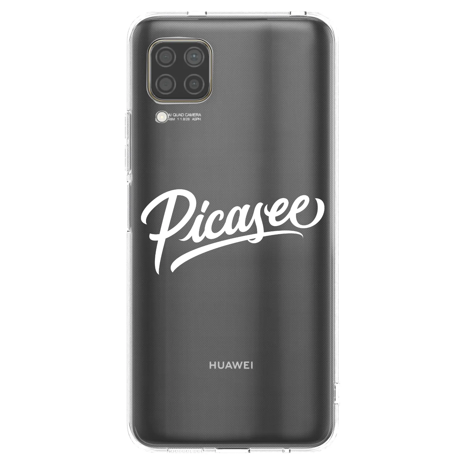 Picasee Huawei P40 Lite Hülle - Transparentes Silikon - Picasee - old logo - white