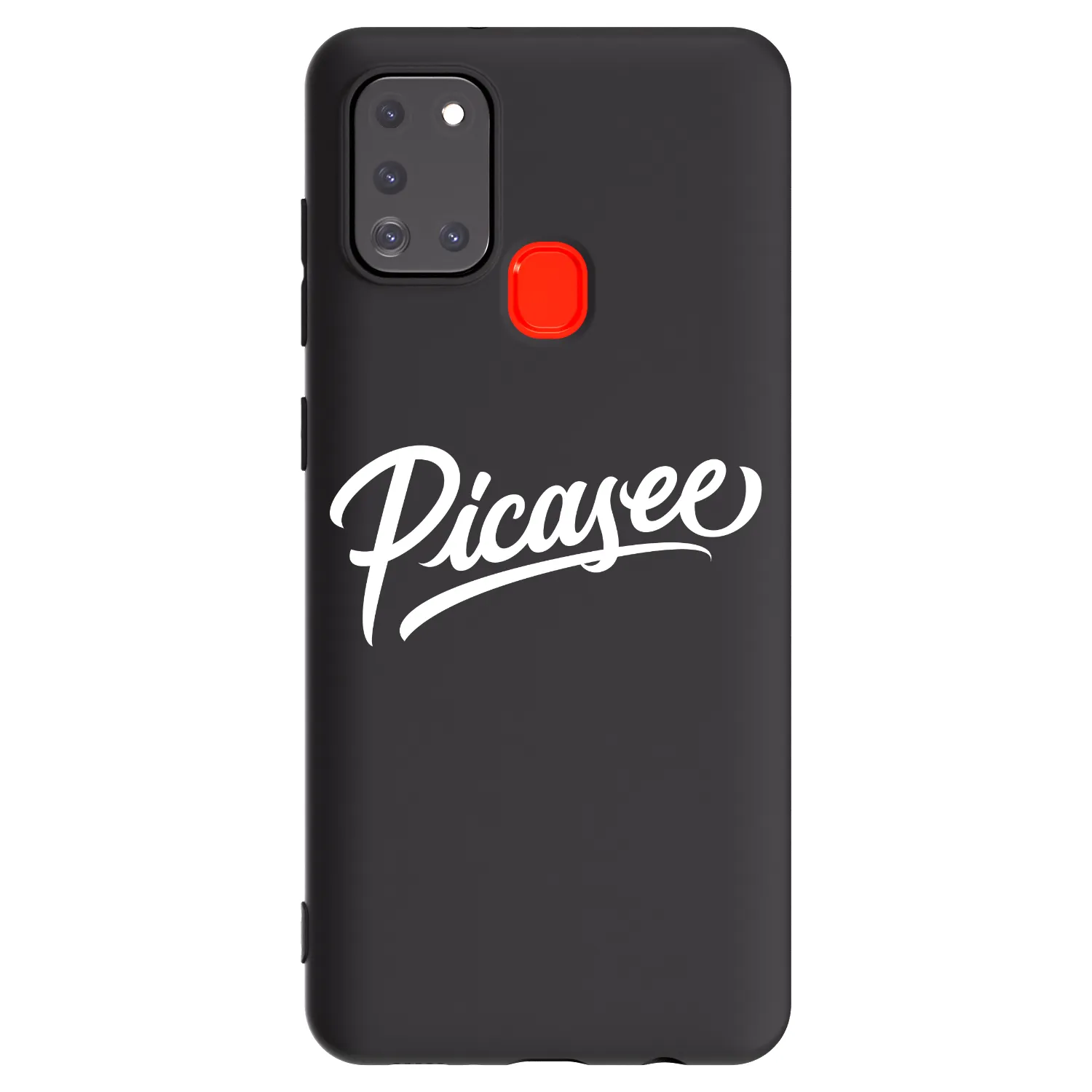 Picasee Samsung Galaxy A21s Hülle - Schwarzes Silikon - Picasee - old logo - white