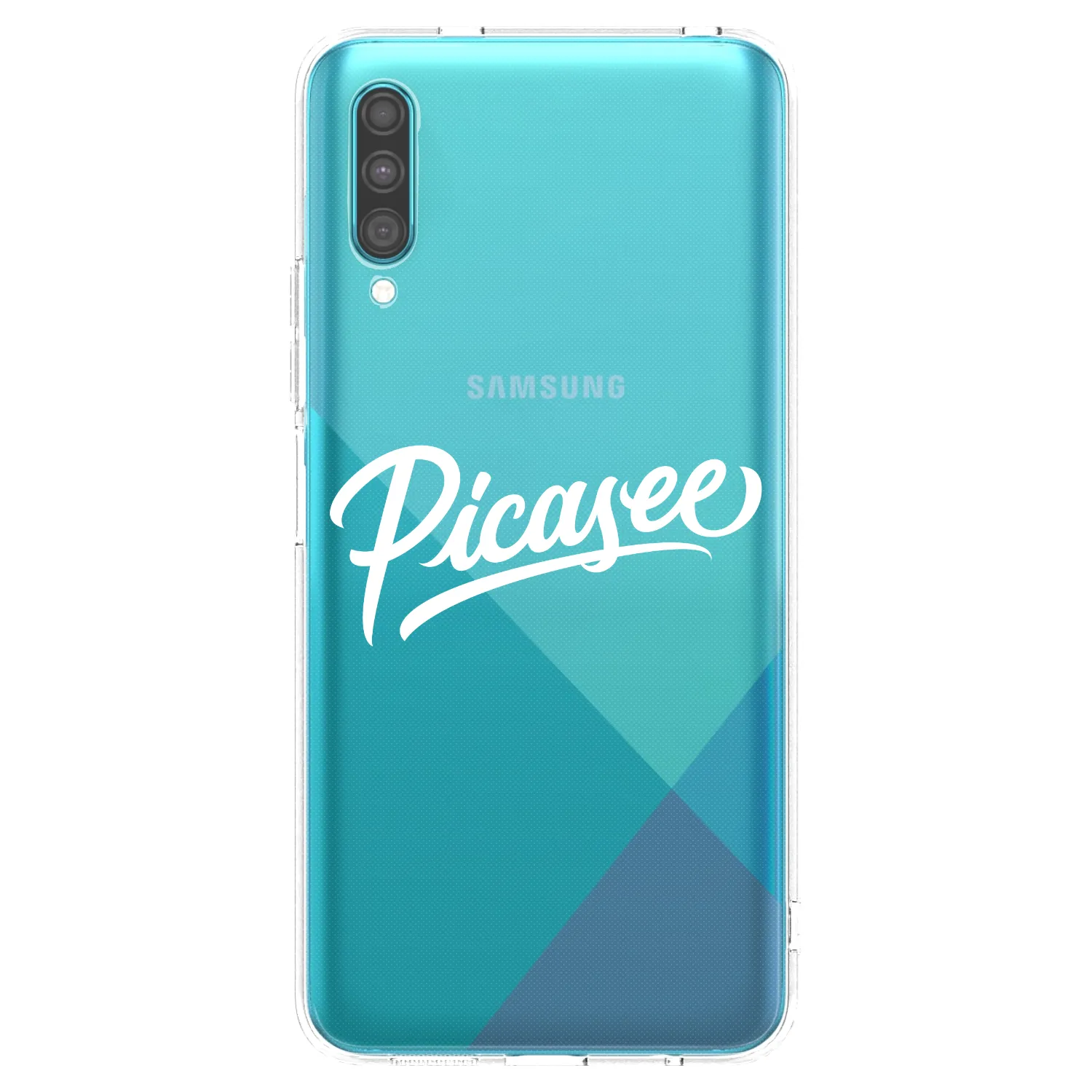 Picasee Samsung Galaxy A30s A307F Hülle - Transparentes Silikon - Picasee - old logo - white