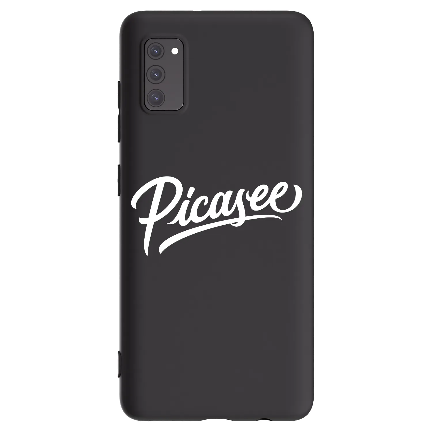 Picasee Samsung Galaxy A41 A415F Hülle - Schwarzes Silikon - Picasee - old logo - white