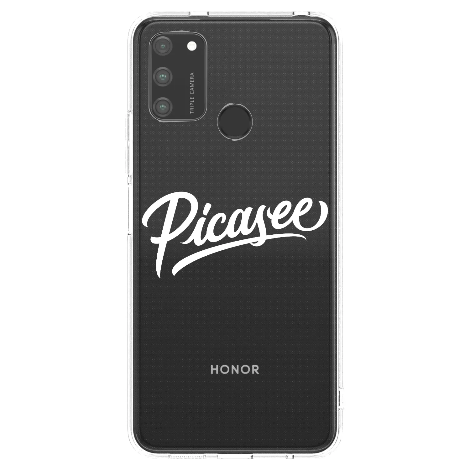 Picasee Honor 9A Hülle - Transparentes Silikon - Picasee - old logo - white