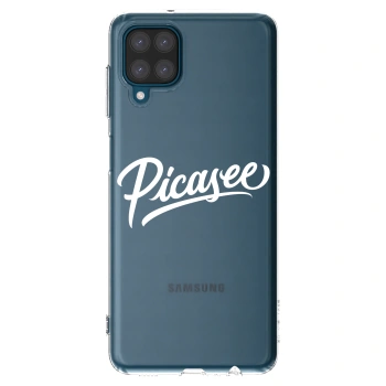Picasee Samsung Galaxy A12 A125F Hülle - Transparentes Silikon - Picasee - old logo - white