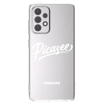 Picasee Samsung Galaxy A52 5G A525F Hülle - Transparentes Silikon - Picasee - old logo - white