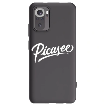 Picasee Xiaomi Redmi Note 10S Hülle - Schwarzes Silikon - Picasee - old logo - white