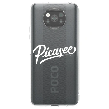 Picasee Xiaomi Poco X3 Pro Hülle - Schwarzes Silikon - Picasee - old logo - white