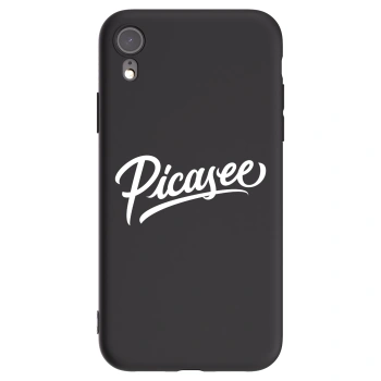 Picasee Apple iPhone XR Hülle - Schwarzes Silikon - Picasee - old logo - white