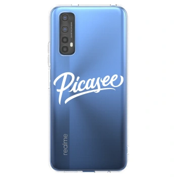Picasee Realme 7 Hülle - Transparentes Silikon - Picasee - old logo - white
