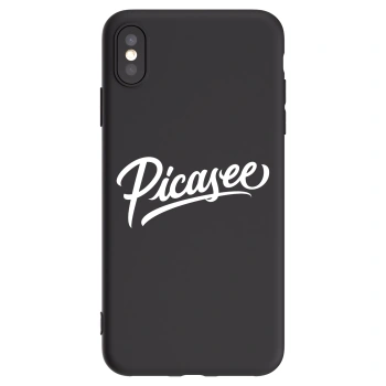 Picasee Apple iPhone XS Max Hülle - Schwarzes Silikon - Picasee - old logo - white