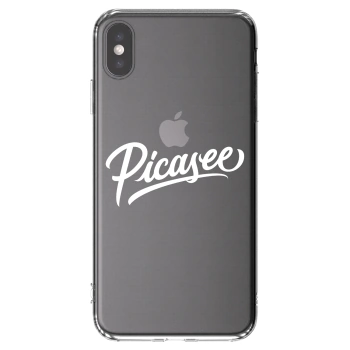Picasee Apple iPhone XS Max Hülle - Transparentes Silikon - Picasee - old logo - white