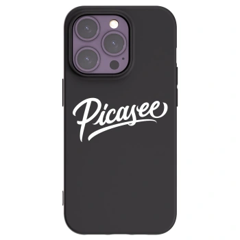 Picasee Apple iPhone 14 Pro Hülle - Schwarzes Silikon - Picasee - old logo - white