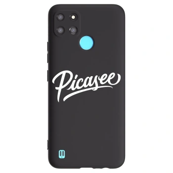 Picasee Realme C21Y Hülle - Schwarzes Silikon - Picasee - old logo - white