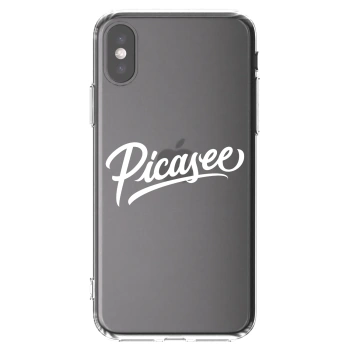 Picasee Apple iPhone X/XS Hülle - Transparentes Silikon - Picasee - old logo - white