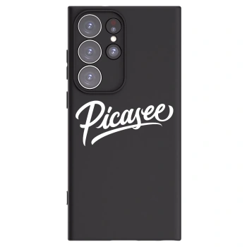 Picasee Samsung Galaxy S23 Ultra 5G Hülle - Schwarzes Silikon - Picasee - old logo - white