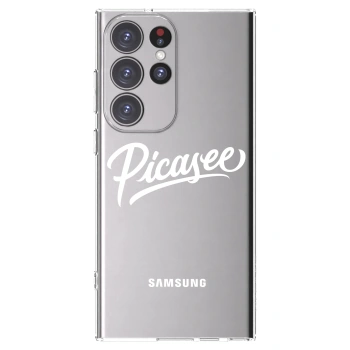 Picasee Samsung Galaxy S23 Ultra 5G Hülle - Transparentes Silikon - Picasee - old logo - white