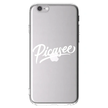 Picasee Apple iPhone 6/6S Hülle - Transparentes Silikon - Picasee - old logo - white