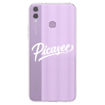 Picasee Honor 8X Hülle - Transparentes Silikon - Picasee - old logo - white