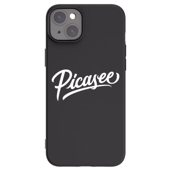 Picasee Apple iPhone 15 Plus Hülle - Schwarzes Silikon - Picasee - old logo - white