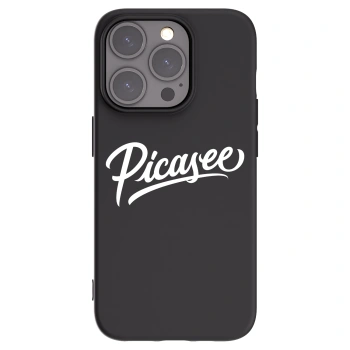 Picasee Apple iPhone 15 Pro Hülle - Schwarzes Silikon - Picasee - old logo - white