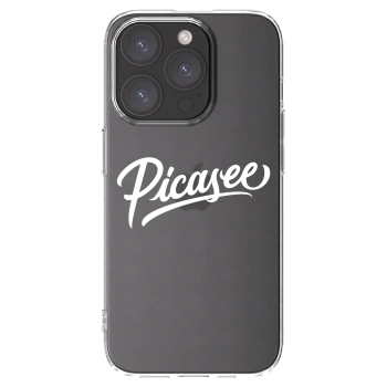 Picasee Apple iPhone 15 Pro Hülle - Transparentes Silikon - Picasee - old logo - white