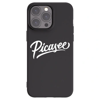Picasee Apple iPhone 15 Pro Max Hülle - Schwarzes Silikon - Picasee - old logo - white