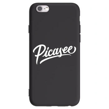 Picasee Apple iPhone 6/6S Hülle - Schwarzes Silikon - Picasee - old logo - white