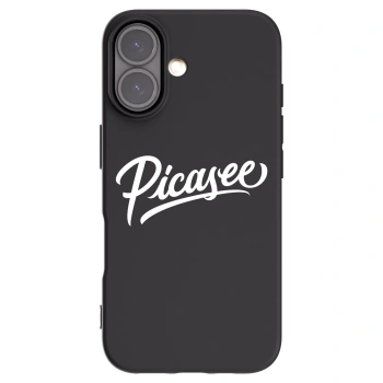 Picasee Apple iPhone 16 Hülle - Schwarzes Silikon - Picasee - old logo - white