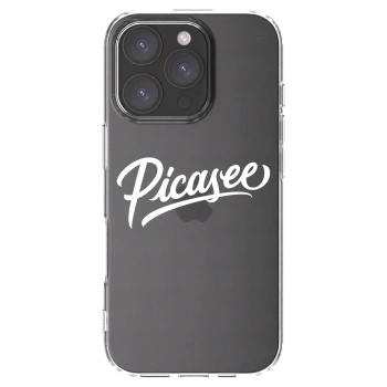 Picasee Apple iPhone 16 Pro Hülle - Transparentes Silikon - Picasee - old logo - white