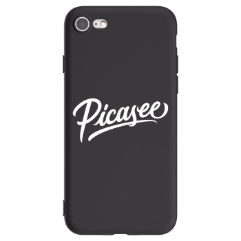 Picasee Apple iPhone 8 Hülle - Schwarzes Silikon - Picasee - old logo - white