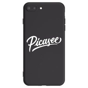 Picasee Apple iPhone 7 Plus Hülle - Schwarzes Silikon - Picasee - old logo - white