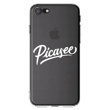 Picasee Apple iPhone 7 Hülle - Transparentes Silikon - Picasee - old logo - white