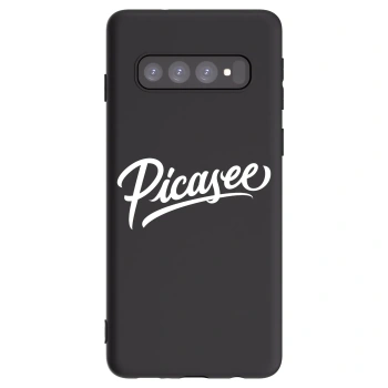 Picasee Samsung Galaxy S10 G973 Hülle - Schwarzes Silikon - Picasee - old logo - white