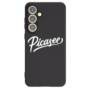 Picasee Samsung Galaxy S24 FE S721B Hülle - Schwarzes Silikon - Picasee - old logo - white