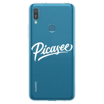 Picasee Huawei Y7 2019 Hülle - Transparentes Silikon - Picasee - old logo - white