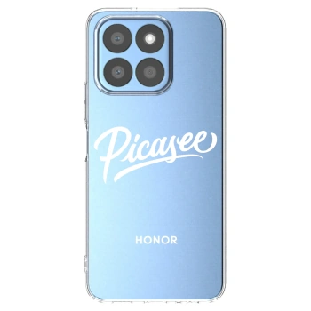 Picasee Honor X8c Hülle - Transparentes Silikon - Picasee - old logo - white