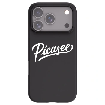 Picasee Apple iPhone 17 Pro Hülle - Schwarzes Silikon - Picasee - old logo - white
