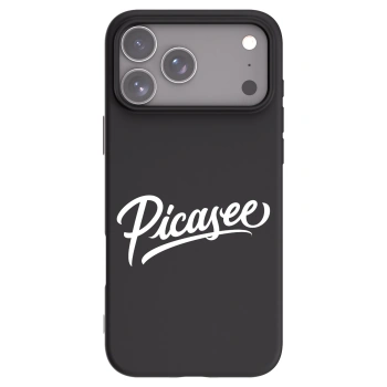 Picasee Apple iPhone 17 Pro Max Hülle - Schwarzes Silikon - Picasee - old logo - white