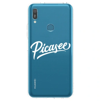 Picasee Huawei Y6 2019 Hülle - Transparentes Silikon - Picasee - old logo - white