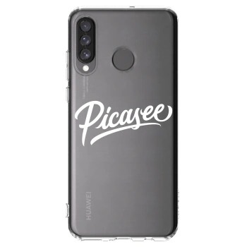 Picasee Huawei P30 Lite Hülle - Transparentes Silikon - Picasee - old logo - white