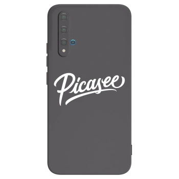 Picasee Huawei Nova 5T Hülle - Schwarzes Silikon - Picasee - old logo - white