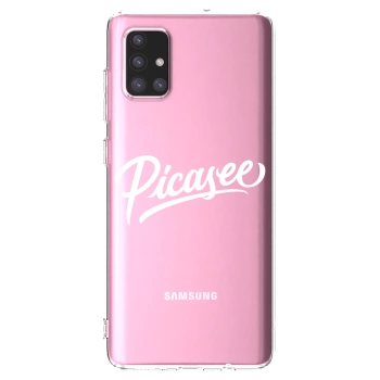 Picasee Samsung Galaxy A71 A715F Hülle - Transparentes Silikon - Picasee - old logo - white
