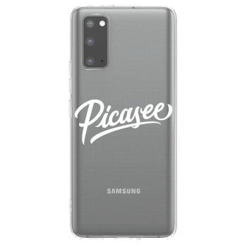 Picasee Samsung Galaxy S20 G980F Hülle - Transparentes Silikon - Picasee - old logo - white