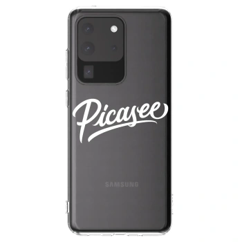 Picasee Samsung Galaxy S20 Ultra 5G G988F Hülle - Transparentes Silikon - Picasee - old logo - white