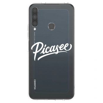 Picasee Huawei P40 Lite E Hülle - Transparentes Silikon - Picasee - old logo - white