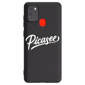 Picasee Samsung Galaxy A21s Hülle - Schwarzes Silikon - Picasee - old logo - white
