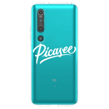 Picasee Xiaomi Mi 10 Hülle - Transparentes Silikon - Picasee - old logo - white
