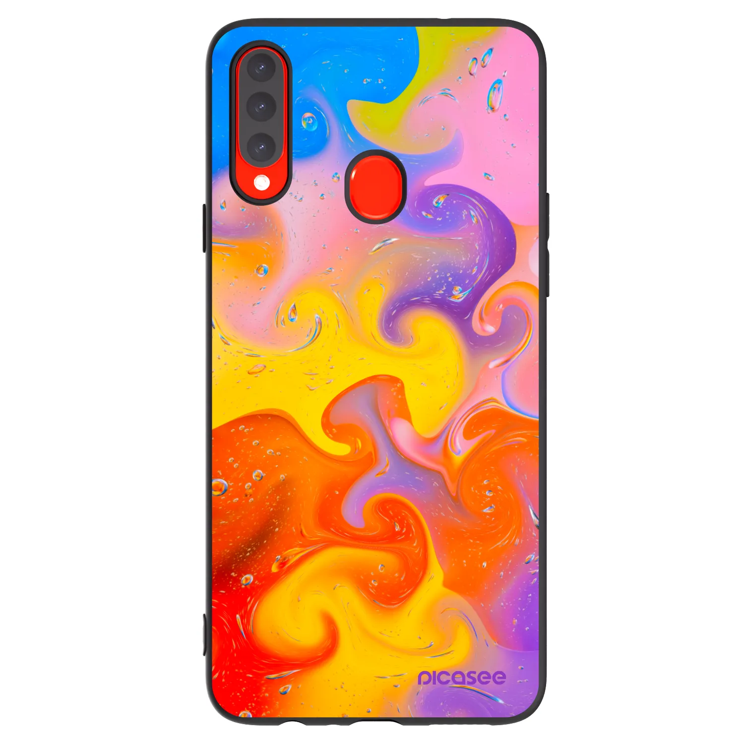Picasee Samsung Galaxy A20s Hülle - Schwarzes Silikon - Bubbles
