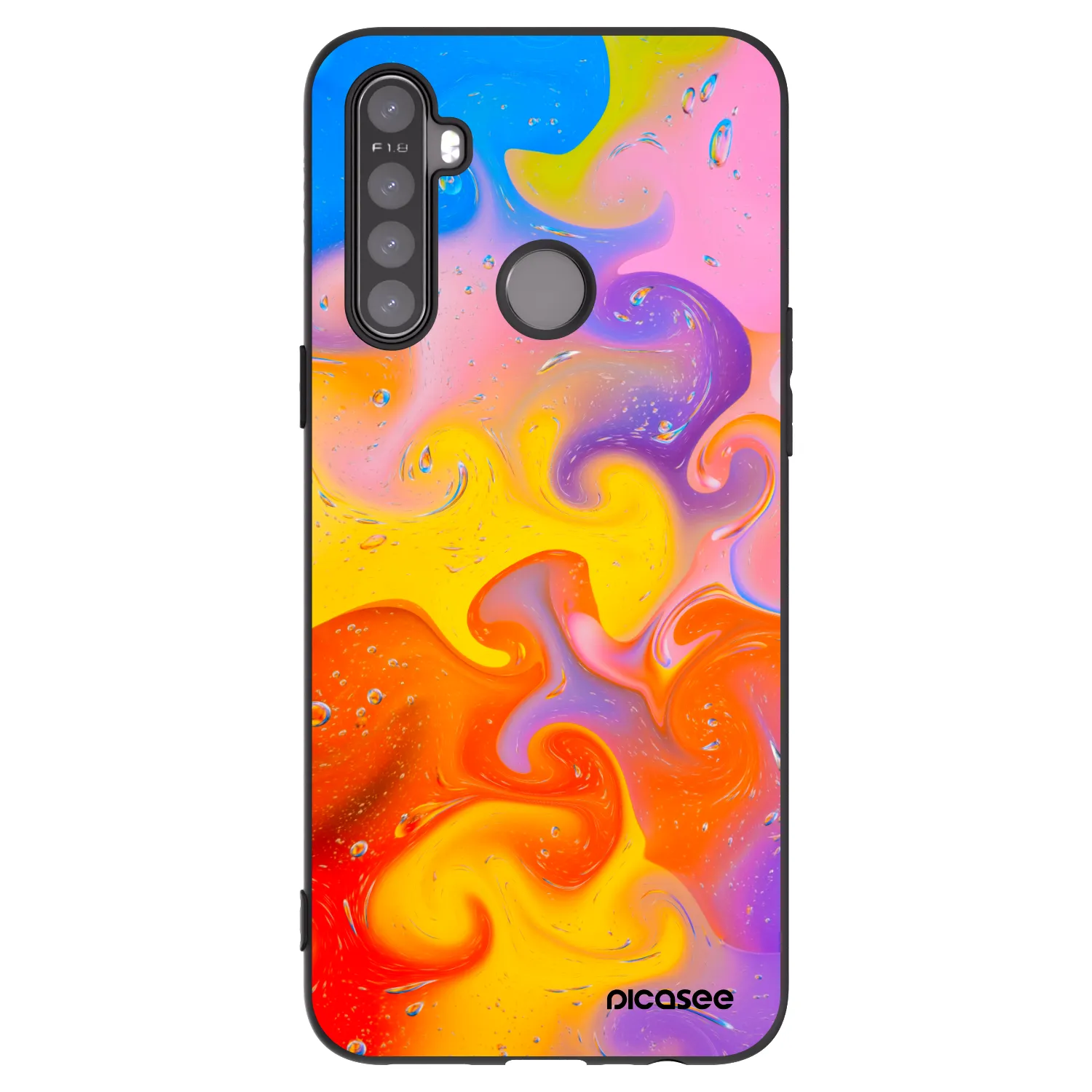 Picasee Realme 6i Hülle - Schwarzes Silikon - Bubbles